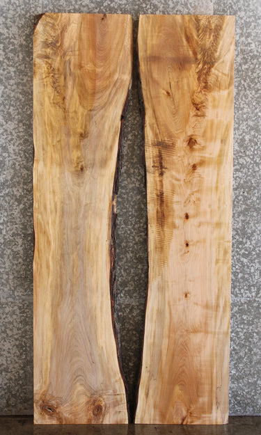 2- Figured Maple Live Edge Dining Table Top Slab Set, Bookmatched 39166-39167